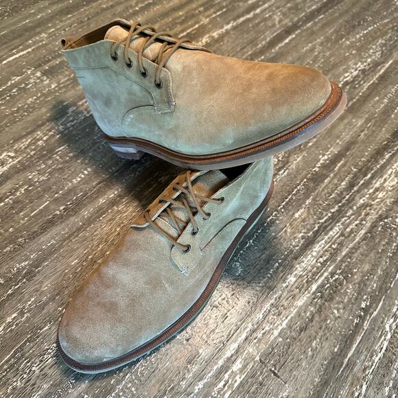 NWOB Clarks Foxwell Mid Leather Suede Boots Dark Sand Men’s Size 10M main image 7